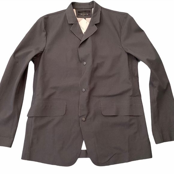 Theory Blazer snap front Sport coat size 40R black NWOT - Picture 1 of 13